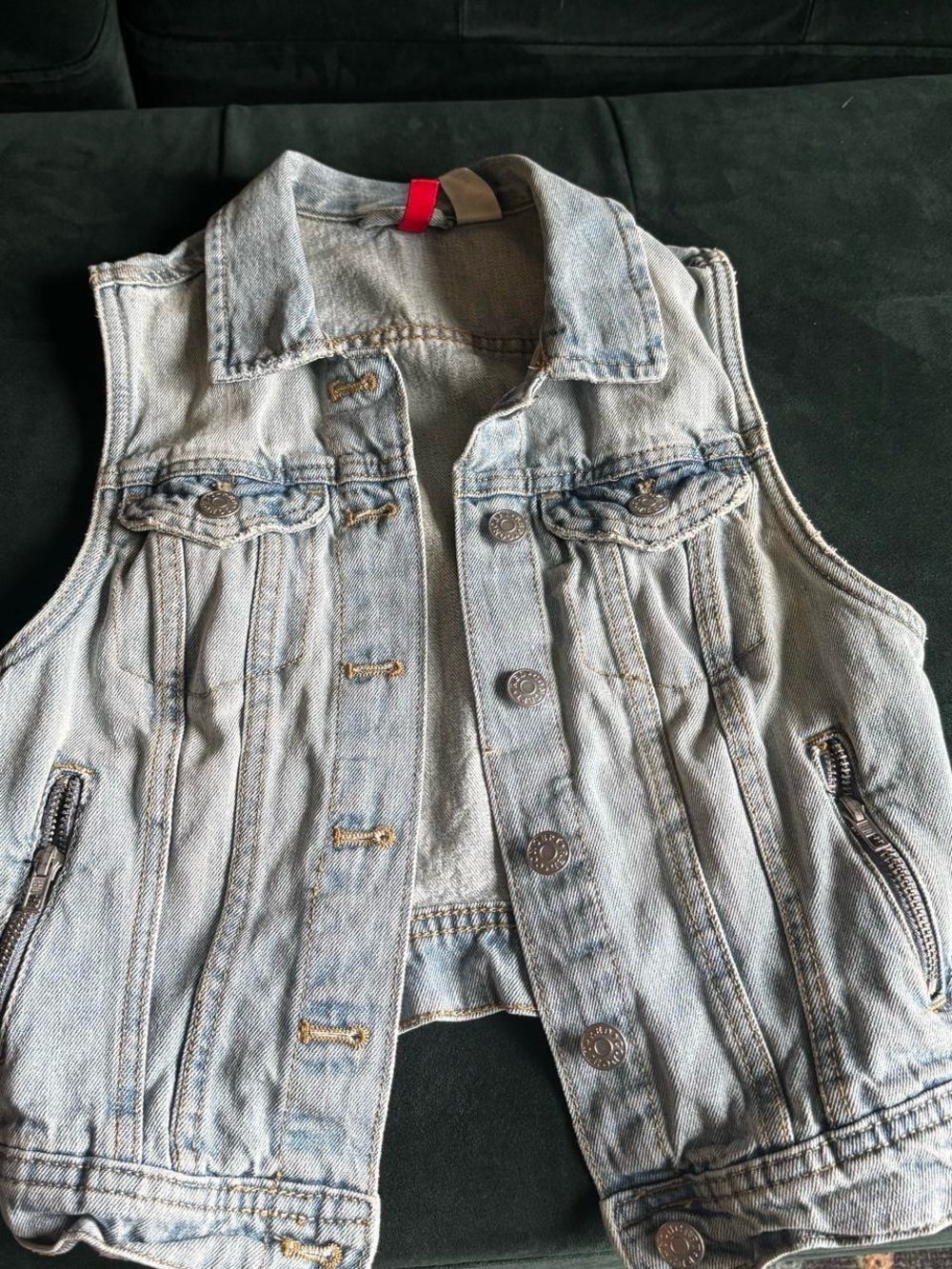 Light Wash Denim Vest Jacket - Women